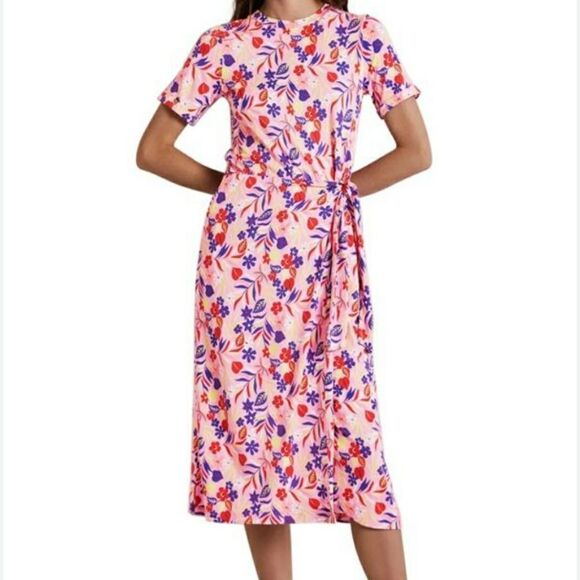 Boden Floral Wrap Skirt Dress Sz 2P - Picture 1 of 11